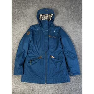 Oakley Jacket Womens M Blue Village Anorak Hooded Insulated Ski Snowboard Coat